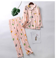 Load image into Gallery viewer, 100 % Cotton Tong Sleeve Shirt Pants 2 Piece/Set Home Sleepwear 2019 aaa