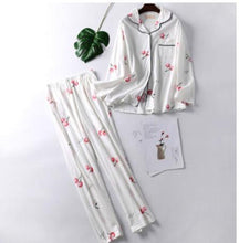Load image into Gallery viewer, 100 % Cotton Tong Sleeve Shirt Pants 2 Piece/Set Home Sleepwear 2019 aaa