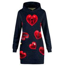Load image into Gallery viewer, 2019 autumn/winter women's fashion streetwear funny digital print rainbow zombie cat polyester fabric womans long hoodies dress