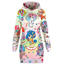Load image into Gallery viewer, 2019 autumn/winter women's fashion streetwear funny digital print rainbow zombie cat polyester fabric womans long hoodies dress