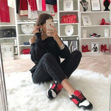 Load image into Gallery viewer, 2020 Autumn Women's arrival Solid 2 Piece Set Casual Knitted Tracksuit Sportswear Warm Sweater + Long Pants Outfits