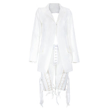 Load image into Gallery viewer, 2020 New Sexy Women's Set Long Sleeve Cutout Jacket and Perspective Mesh Tassel Pants 2 Two Piece Club Celebrity Party Pants Set
