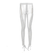 Load image into Gallery viewer, 2020 New Sexy Women's Set Long Sleeve Cutout Jacket and Perspective Mesh Tassel Pants 2 Two Piece Club Celebrity Party Pants Set