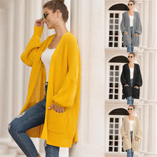 Load image into Gallery viewer, 2020 Spring and Autumn New Cardigan Sweater Lantern Sleeve Loose and Plus-sized Casual Sweater Women long coat womens sweater