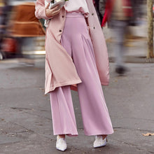 Load image into Gallery viewer, Amii Office Lady Two Piece Set Spring Women Fashion Solid Long Sleeve Lace Up Blazer Wide Leg Pants 11940067