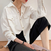 Load image into Gallery viewer, BGTEEVER Office Ladies Blouses Shirts Single-breasted Lapel Female Blouses Tops Plus Size Women White Shirts Femme Blusas 2020