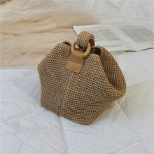Load image into Gallery viewer, Chic Straw Woven Crossbody Bag for Women Summer Bucket Bag Handbag Ladies Small Shoulder Bags #20