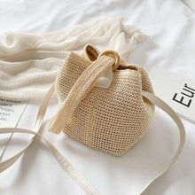 Load image into Gallery viewer, Chic Straw Woven Crossbody Bag for Women Summer Bucket Bag Handbag Ladies Small Shoulder Bags #20