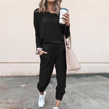 Load image into Gallery viewer, Clmdiz 2 Peice Set Women Elegant Pants Sets Female Casual Outfits Jogger Korean Sports Suit Black Cotton Tracksuit women sets