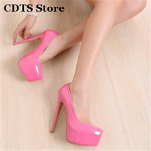 Load image into Gallery viewer, Crossdresser Cộng Với: 35-43 44 Mùa Xuân/Mùa Thu Stiletto 15 cm mỏng cao gót Hộp Đêm sexy bơm phụ nữ của giày cưới zapatos mujer
