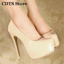 Load image into Gallery viewer, Crossdresser Cộng Với: 35-43 44 Mùa Xuân/Mùa Thu Stiletto 15 cm mỏng cao gót Hộp Đêm sexy bơm phụ nữ của giày cưới zapatos mujer
