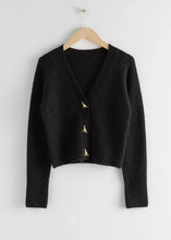 Load image into Gallery viewer, Dinosaur Button Woolen Sweater Women Casual Solid Color V Neck Knitted Cardigan