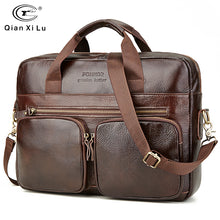 Load image into Gallery viewer, Genuine Leather Bag Famous Brand Leather Men's Bag Casual Business Bag Set Man Messenger Bag Vintage Crossbody Bags bolsas