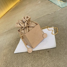 Load image into Gallery viewer, Gykaeo Fashion Drawstring Bucket Women Purses Bags Small Flap Ladies Handbags Box Shape Crossbody Bags For Women 2020 Sac A Main