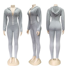 Load image into Gallery viewer, HAOYUAN Sexy Two Piece Set Tracksuit Women 2020 Spring Clother Crop Top and Pant Sweat Suits 2 Piece Club Outfits Matching Sets