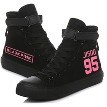 Load image into Gallery viewer, Kpop Blackpink In Giày Chạy Giày Vải Nam Nữ Cao Cấp Phối Ren Thoáng Khí Phẳng Giải Trí Giày Nữ