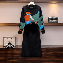 Load image into Gallery viewer, Large Size Women's Suit Autumn Winter Fashion Matching Suit Sweater + Skirt + Wool Pants Two Sets Pullover Cotton Office Lady