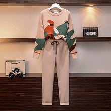 Load image into Gallery viewer, Large Size Women's Suit Autumn Winter Fashion Matching Suit Sweater + Skirt + Wool Pants Two Sets Pullover Cotton Office Lady