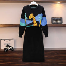 Load image into Gallery viewer, Large Size Women's Suit Autumn Winter Fashion Matching Suit Sweater + Skirt + Wool Pants Two Sets Pullover Cotton Office Lady