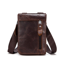 Load image into Gallery viewer, Men Leather Waist Bag Men's Small Leather Packet Retro men's Pockets Men's Shoulder Messenger Bag Waist Pack Bag