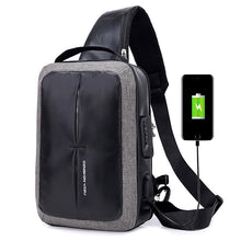 Load image into Gallery viewer, Men's Single Shoulder Messenger Bag With Password Lock With Usb Interface Fashion Trend Canvas Bag Travel Bag Student Bag