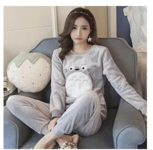 Load image into Gallery viewer, New Autumn Winter Flannel Women Pajama Sets Thick Warm Coral Animal Female cartoon Pijama nightgown Plus size Pyjamas Sui
