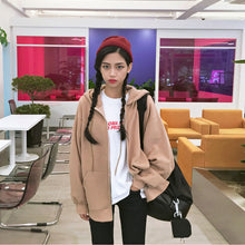 Load image into Gallery viewer, New Korean Hoodies Coat Women Casual Loose Womens Jacket Hooded Sweatshirts Plus Zipper Oversized Top Autumn Outwear XXL