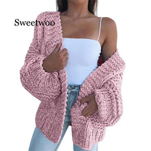 Load image into Gallery viewer, New Spring 2020 Female Warm Knit Cardigan Sweater Coat Short Female Knitted Mohair Jacket Female Plus Size Brown Black Pink