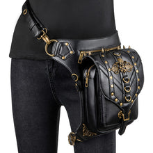 Load image into Gallery viewer, Norbinus Punk Rock Women Waist Bag Steampunk Rivets Skull Bag Crossbody Shoulder Bag Motorcycle Drop Leg Belt Bag Hip Pouch Pack