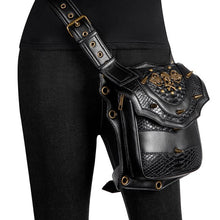 Load image into Gallery viewer, Norbinus Punk Rock Women Waist Bag Steampunk Rivets Skull Bag Crossbody Shoulder Bag Motorcycle Drop Leg Belt Bag Hip Pouch Pack