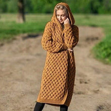 Load image into Gallery viewer, Plus Size 5XL Hooded Knitting Cardigan Women Twistted Knitted Women's Long Cardigans 2020 Autumn Winter Sweaters Coat Female