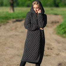 Load image into Gallery viewer, Plus Size 5XL Hooded Knitting Cardigan Women Twistted Knitted Women's Long Cardigans 2020 Autumn Winter Sweaters Coat Female