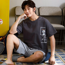 Load image into Gallery viewer, Plus Size L - 3XL Sleepwear Men's Pajamas Set Summer 2020 New Print Bee Tops an Sheer Shorts Sleepwear CottonLounge Pajama Sets