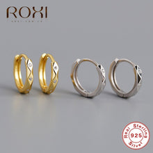 Load image into Gallery viewer, Roxi Thật 100% Bạc 925 Pha Lê Hình Tròn Bông Tai Nữ Làm Món Quà Trang Sức Cưới Đảng Nhỏ Bông Tai Đinh Brinco