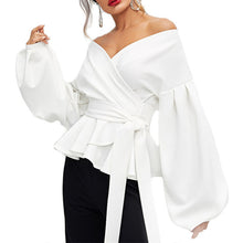 Load image into Gallery viewer, SuperAen Long Sleeve Sexy Women Shirt Cotton Solid Color Fashion Blouses and Tops Female Spring New 2019 Women Clothing