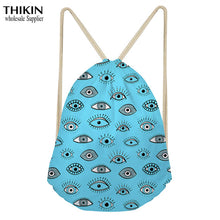 Load image into Gallery viewer, THIKIN Cool Eyes Print Fashion Girls School Shoulder Bag Women Travel Mochila Backpack Men Classic Beach Bags Drawstring Custom