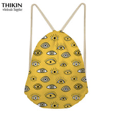 Load image into Gallery viewer, THIKIN Cool Eyes Print Fashion Girls School Shoulder Bag Women Travel Mochila Backpack Men Classic Beach Bags Drawstring Custom