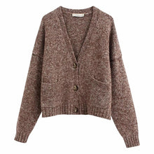 Load image into Gallery viewer, ZA 2020 spring new women's Camel basic style knitted cardigan sweater woman Casual female solid tops