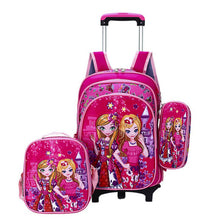 Load image into Gallery viewer, wenjie brother Children Mochilas Kids school bags With Wheel Trolley Luggage For boys Girls backpack Mochila Infantil Bolsas