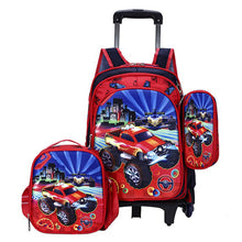 Load image into Gallery viewer, wenjie brother Children Mochilas Kids school bags With Wheel Trolley Luggage For boys Girls backpack Mochila Infantil Bolsas