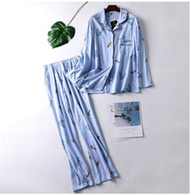 Load image into Gallery viewer, 100 % Cotton Tong Sleeve Shirt Pants 2 Piece/Set Home Sleepwear 2019 aaa
