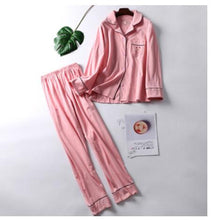 Load image into Gallery viewer, 100 % Cotton Tong Sleeve Shirt Pants 2 Piece/Set Home Sleepwear 2019 aaa
