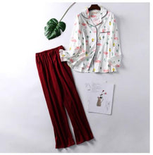 Load image into Gallery viewer, 100 % Cotton Tong Sleeve Shirt Pants 2 Piece/Set Home Sleepwear 2019 aaa
