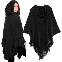 Load image into Gallery viewer, 2017 Women Knit Batwing Top Poncho With Hood Cape Cardigan Coat Sweater Outwear
