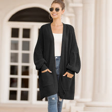 Load image into Gallery viewer, 2020 Spring and Autumn New Cardigan Sweater Lantern Sleeve Loose and Plus-sized Casual Sweater Women long coat  womens sweater
