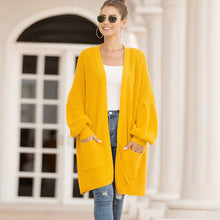 Load image into Gallery viewer, 2020 Spring and Autumn New Cardigan Sweater Lantern Sleeve Loose and Plus-sized Casual Sweater Women long coat  womens sweater
