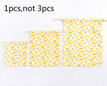 Load image into Gallery viewer, 3 Size Fruit Design Printed Drawstring Bag Pocket Storage Pouch Banana Pattern Backpack Women Cotton Fabric Bags
