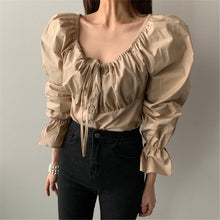 Load image into Gallery viewer, Alien Kitty Chic Pleated High Waist Short Shirts Solid Vintage Office Lady 2020 Streetwear Hot All-Match Retro Brief Blouses
