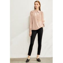 Load image into Gallery viewer, Amii Minimalist Spring Chiffon Blouse Women  Elegant Single-breasted Solid Trun-down Collar Female Shirt Tops 12080016
