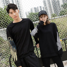 Load image into Gallery viewer, Angel Wings Fashion hoodie Embroidery Sweatshirt Pullovers 2020 NEW Man Women Unisex Couples coat clothes Black outerwear
